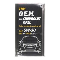 Масло моторное MANNOL (7701) O.E.M. for CHEVROLET OPEL 5W-30 API SN (1л) металл 4058