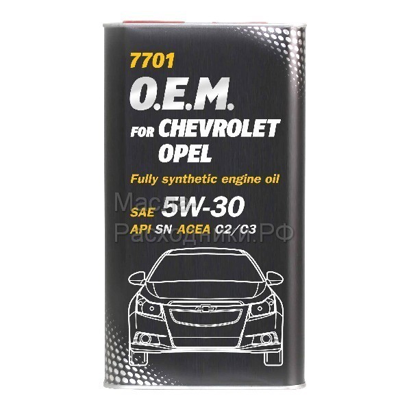 Масло моторное MANNOL (7701) O.E.M. for CHEVROLET OPEL 5W-30 API SN (1л) металл 4058