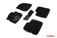 SEINTEX Ворсовые 3D коврики NISSAN TERRANO III 2014-2015 черные (комплект) 90258