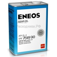Масло трансмиссионное ENEOS GEAR 75W-90 GL-4 (4л) 8809478942513