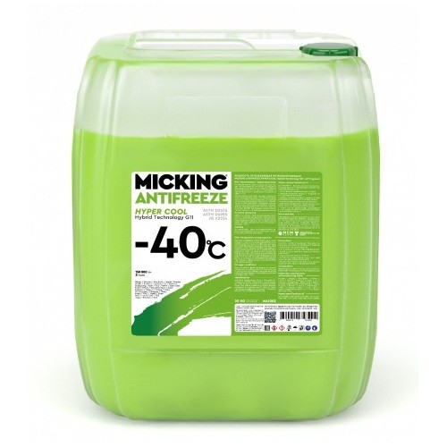Антифриз MICKING ANTIFREEZE HYPER COOL Hybrid Tehnology G11 -40C (зеленый) 20кг MA1003