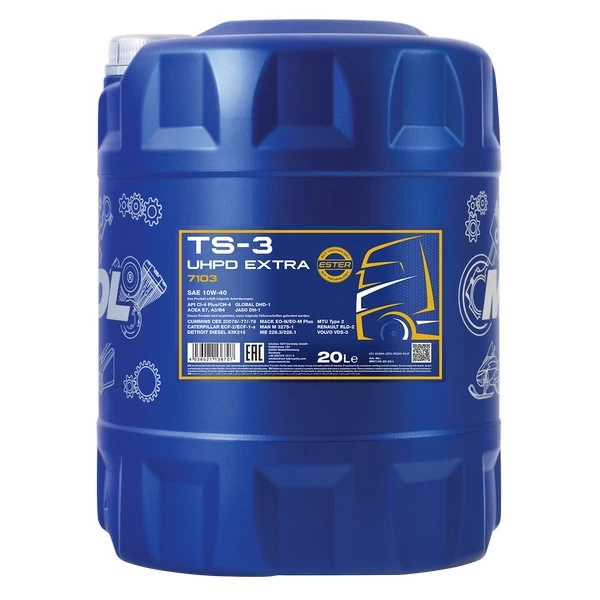 MANNOL 7103 масло моторное TS-3 EXTRA UHPD 10W-40 E7 A3/B4 CI-4-Plus/ CH-4/ SL (20л) 710320