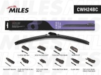 Щетка стеклоочистителя 600 мм (24) гибридная (10 адаптеров) CWH24BC MILES