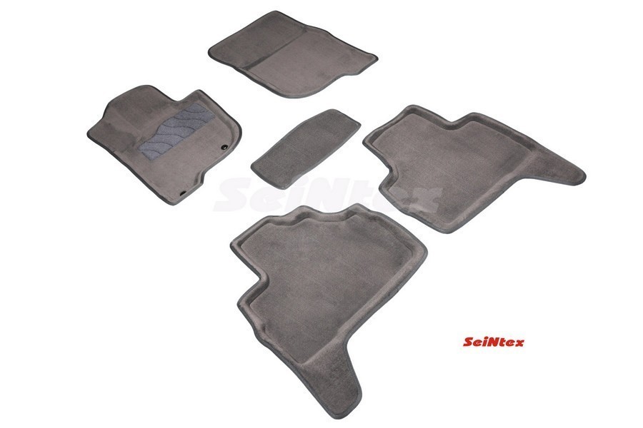 Ворсовые коврики 3D Mitsubishi Pajero Sport III 2015-н.в. серые (комплект) 94392 SEINTEX