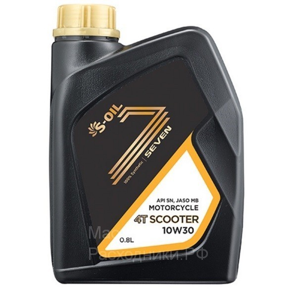 Масло для 4-тактных двигателей S-oil SEVEN 4T SCOOTER 10W-30 (0.8л) DRAGON