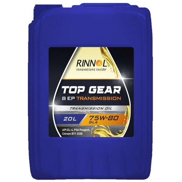 Масло трансмиссионное RINNOL TOP GEAR 8 EP 75W-80 GL4 (20л) 100759