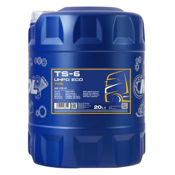 MANNOL 7106 масло моторное TS-6 UHPD Eco 10W-40 CI-4/SL E4/E7 (20л) 1541