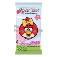 Angry Birds №20 влажные салфетки детские (девочка) 20шт 48737