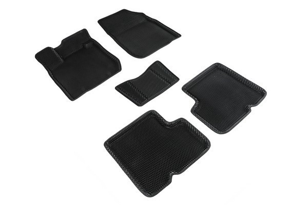 Коврики 3D EVA "РОМБ" Lada Largus (2 ряда) 2012-н.в. / Renault Logan 2004-2014 черные (комплект) SEINTEX 95226