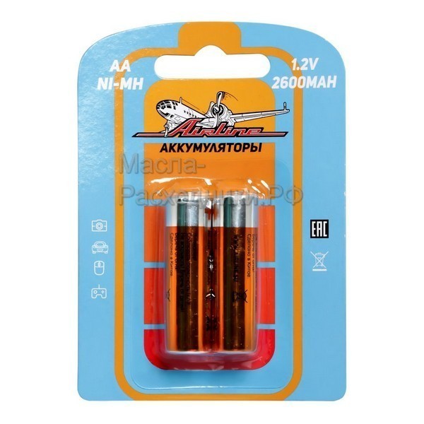 Батарейки AA HR6 аккумулятор Ni-Mh 2600 mAh (2 шт) AIRLINE AA2602