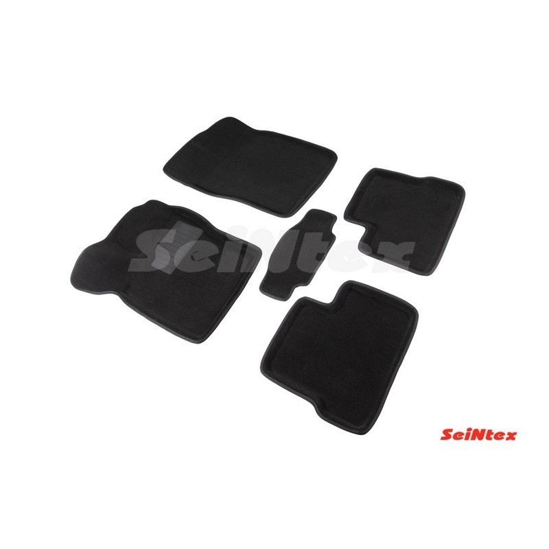 Ворсовые 3D коврики DAEWOO Nexia 1994- (Черные) комплект SEINTEX 71709