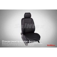 Чехлы экокожа Ромб DATSUN On-Do (40/60) Airbag 2019- / LADA Granta sedan 40/60 airbag 2012- черный (комплект) SEINTEX 93389