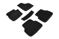 Ворсовые 3D коврики VOLKSWAGEN TIGUAN 2010-2017 (Черные) комплект SEINTEX 83712