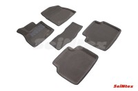 SEINTEX Ворсовые 3D коврики MAZDA 6 2012- серые (комплект) 84123