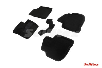 SEINTEX Ворсовые 3D коврики SKODA RAPID R15 2017- черные (комплект) 90257