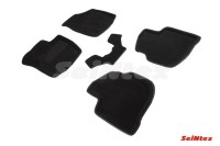 SEINTEX Ворсовые 3D коврики SKODA RAPID 2014-2016 черные (комплект) 88368