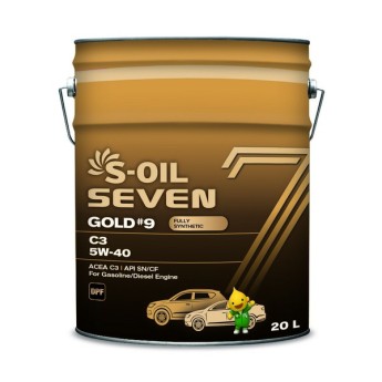 Масло моторное S-oil SEVEN GOLD9 SN/CF C3 5W-40 (20л) E107760 DRAGON