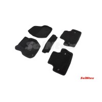 Ворсовые 3D коврики VOLVO S-60 2010- (Черные) комплект SEINTEX 86306