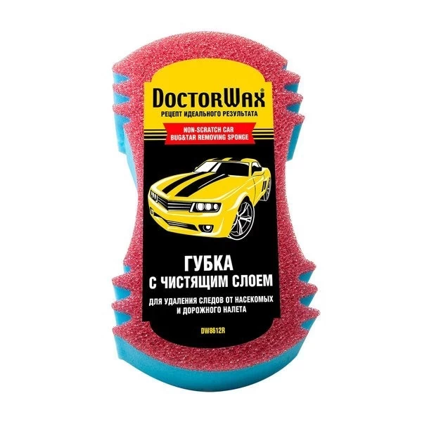 DW8612 DoctorWax Губка с чистящим слоем для удаления следов от насекомых и дорожного налета
