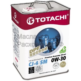 Масло моторное TOTACHI Diesel Premium Economy Fully Synthetic CJ-4/SM 0W-30 (6л) 4562374690806