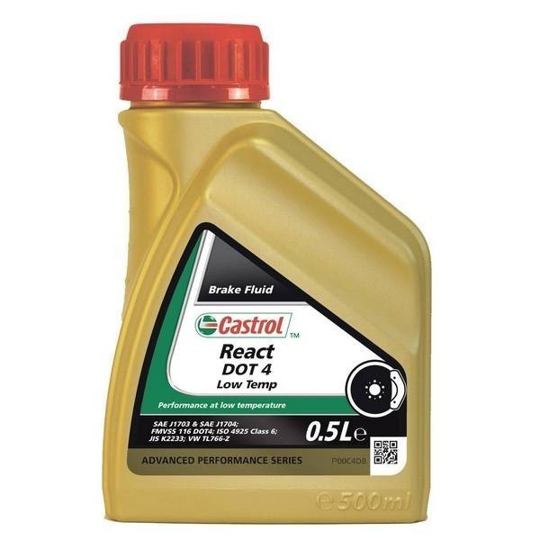 CASTROL React DOT-4 Low Temp Тормозная жидкость (0,5л) 15CB4F