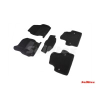 Ворсовые 3D коврики VOLVO XC-70 II 2013- (Черные) комплект SEINTEX 87326