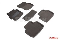 SEINTEX Ворсовые 3D коврики MITSUBISHI OUTLANDER II 2007-2013 серые (комплект) 82160