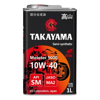 Масло моторное 4T 10W-40 TAKAYAMA Mototec 5000 SM MA-2 (1л) 605573