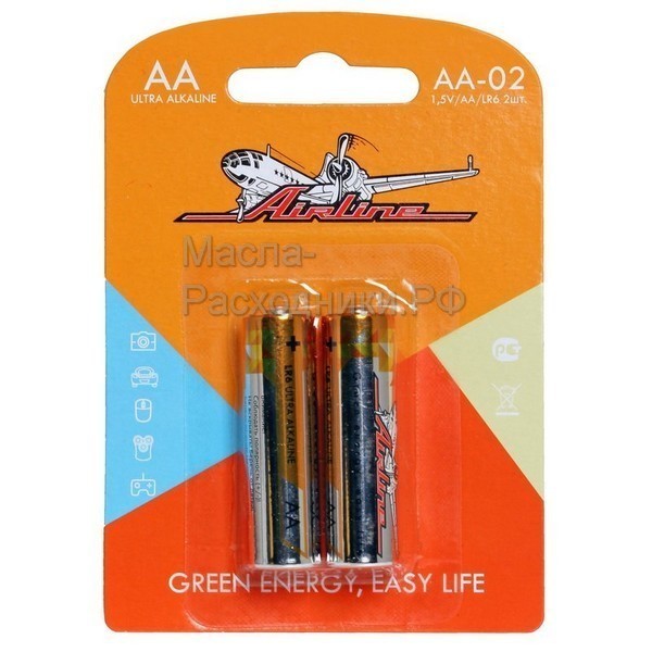 Батарейки LR6/AA щелочные (2 шт) AIRLINE AA02