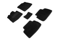 Коврики ворсовые 3D Hyundai Santa Fe IV (5мест) рест 2021-н.в. Черные (комплект) 96338 SEINTEX