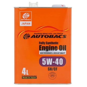 Масло моторное AUTOBACS ENGINE OIL 5W-40 SN/CF (4л) A01508404