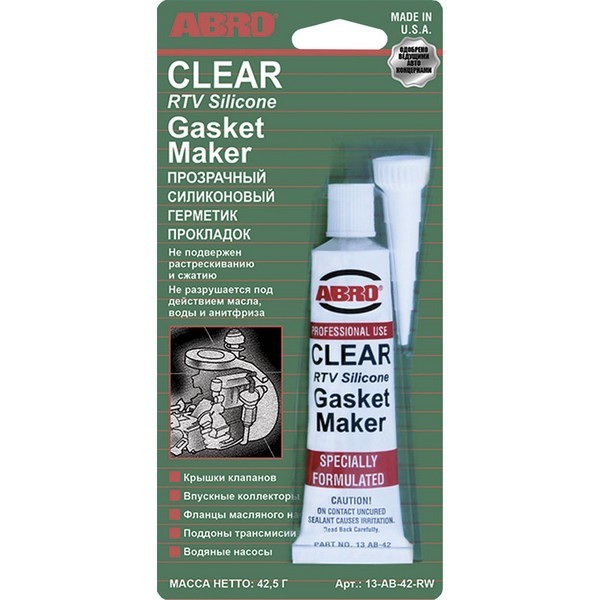 ABRO Герметик прокладок прозрачный 42,5г. 13-AB-42-RW