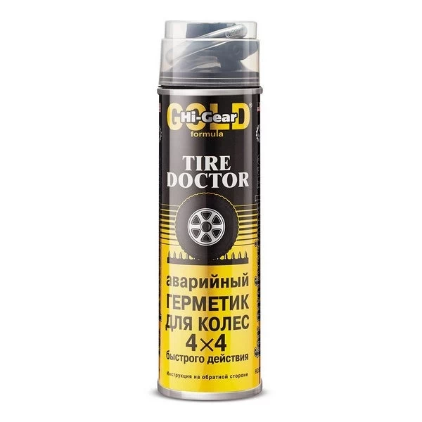 HG5339 Hi-Gear Tire Doctor Аварийный герметик быстрого действия для ремонта колес (с шлангом) (456 гр)
