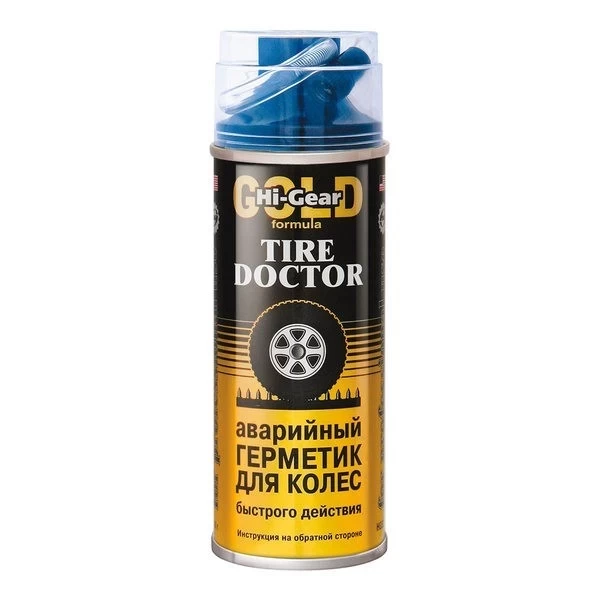 HG5337 Hi-Gear Tire Doctor Аварийный герметик быстрого действия для ремонта колес (с шлангом) 340 гр