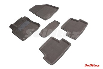 SEINTEX Ворсовые 3D коврики NISSAN QASHQAI 2007-2014 серые (комплект) 71730
