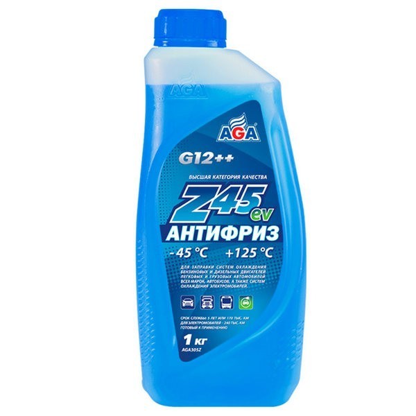 AGA305Z Антифриз AGA-Z45ev (1кг) (готовый, синий) PREMIX