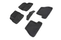 Коврики 3D EVA "РОМБ" Ford Focus III рест АКПП 2015-2019 черные (комплект) 95242 SEINTEX