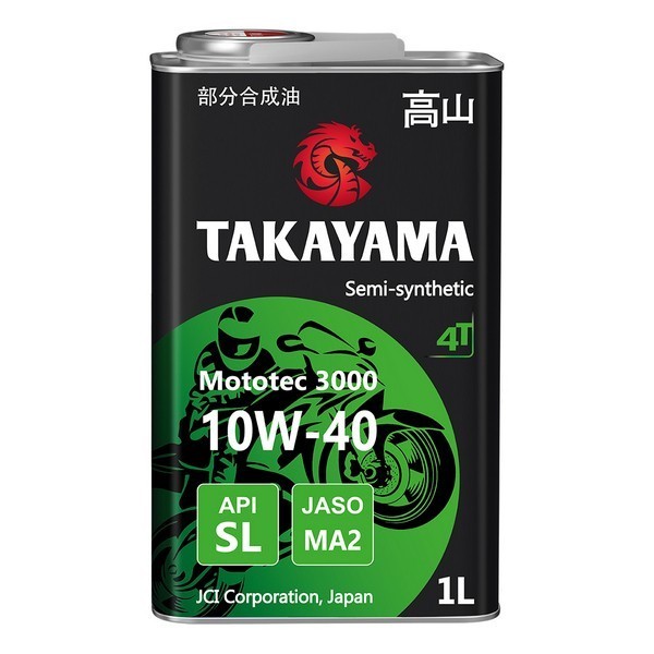 Масло моторное 4T 10W-40 TAKAYAMA Mototec 3000 SL JASO MA-2 (1л) 6056098