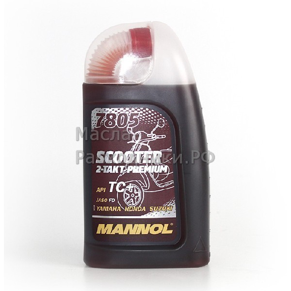 Масло для двухтактных двигателей MANNOL Scooter 2-Takt Premium API TC+ (1л) 1952