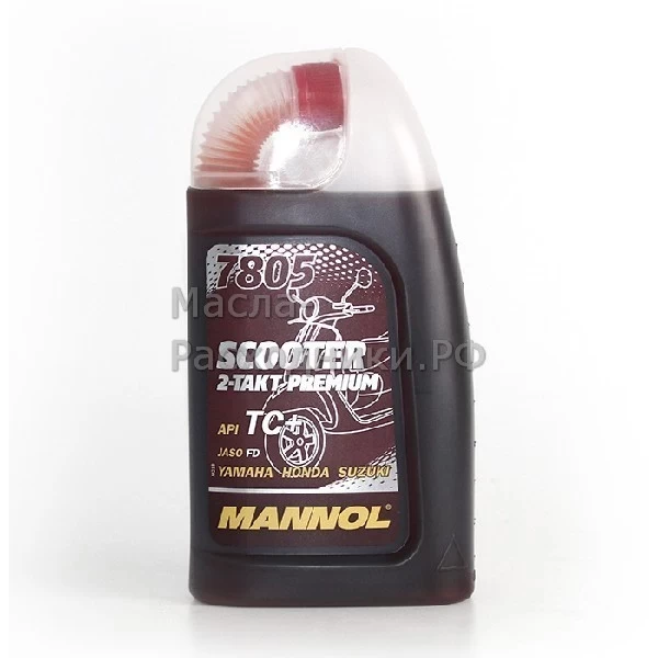 Масло для двухтактных двигателей MANNOL Scooter 2-Takt Premium API TC+ (1л) 1952