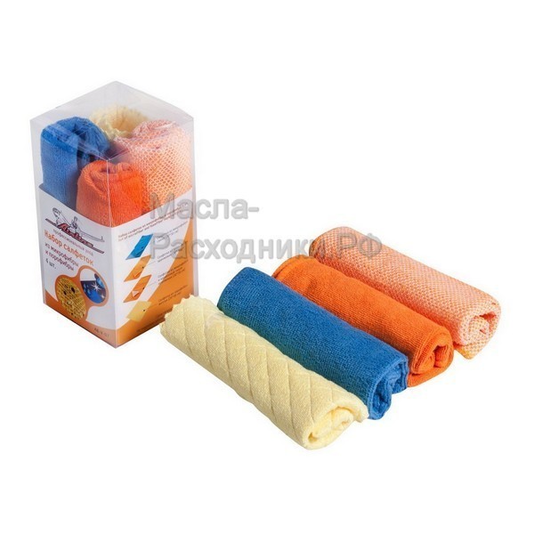 Набор салфеток из микрофибры и искусственной замши в блистере (4 шт., 30*30 см) AIRLINE ABV07