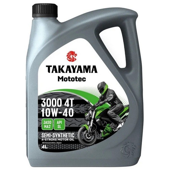Масло моторное 4T 10W-40 TAKAYAMA Mototec 3000 SL JASO MA-2 (4л) 6056121