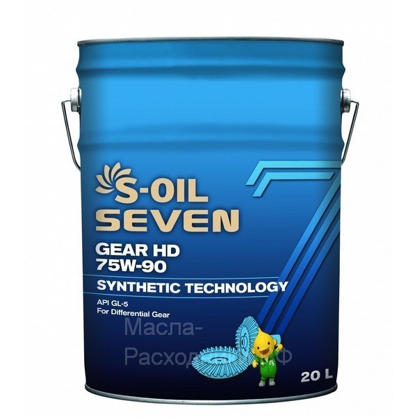 Масло для МКПП и редукторов S-oil SEVEN GEAR HD 75W90 GL-5 (20л) E107808 DRAGON