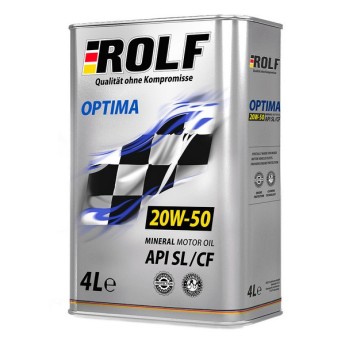 Масло моторное 20W-50 ROLF Optima API SL/CF (4л) 322247
