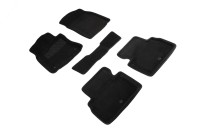 Ворсовые 3D коврики INFINITI Q50 2013- (Черные) комплект SEINTEX 87634