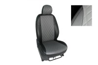 Чехлы экокожа для Daewoo Nexia (с подголовниками) 2003-н.в. РОМБ серый 93795 SEINTEX