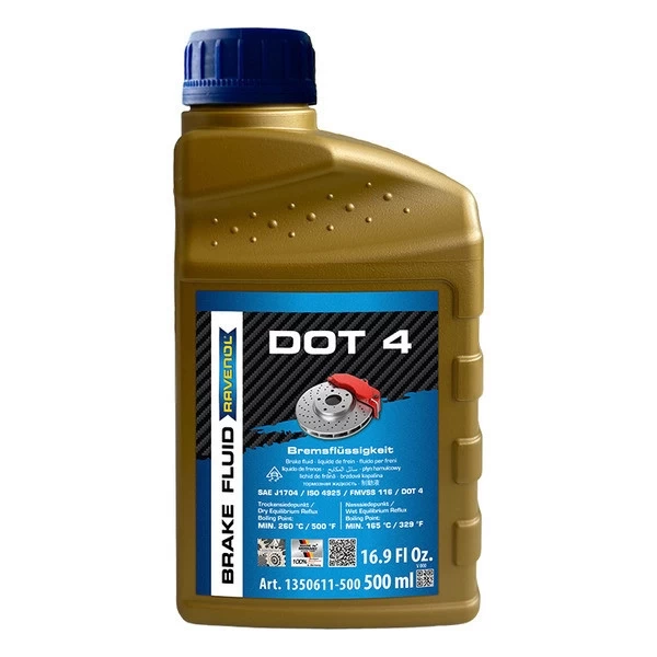 Тормозная жидкость RAVENOL DOT 4 (500 мл) 135061150005555
