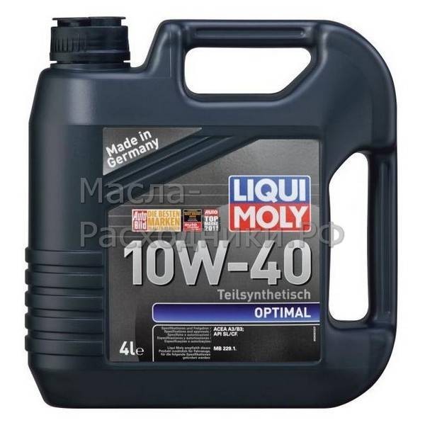 Масло моторное Liqui Moly Optimal 10W-40 (4л) + Фонарик