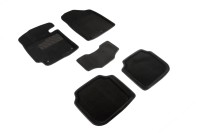 Ворсовые 3D коврики KIA CERATO 2013- (Черные) комплект SEINTEX 86297
