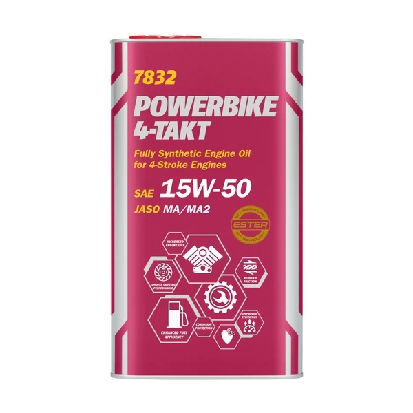 MANNOL 7832 масло моторное 4-Takt Powerbike 15W-50 (1л) 78321